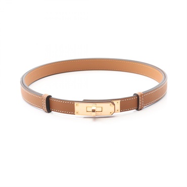 HERMES Kelly Belt Epsom leather Brown PGHW Used Women W