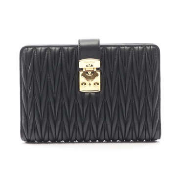 Miu Miu Materasse Bifold purse compact wallet leather Black Used Women