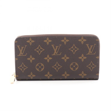 LOUIS VUITTON Zipper Wallet Around long purse M41896 Monogram brown Coquelicot