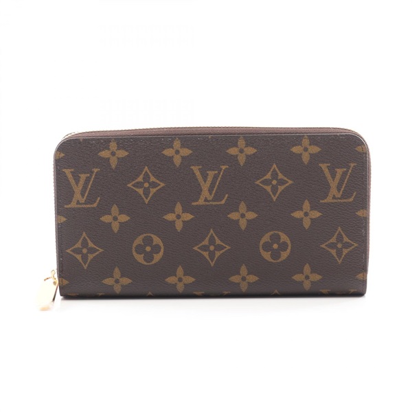 LOUIS VUITTON Zipper Wallet Around long purse M41896 Monogram brown Coquelicot