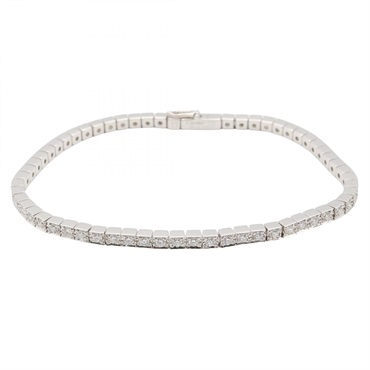 CARTIER Laniere Diamond Bracelet 18KWG White Gold 17.5㎝ Used Women