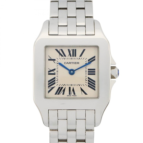 CARTIER Santos de Moiselle LM Wrist Watch W25065Z5 Quartz SS Used mens