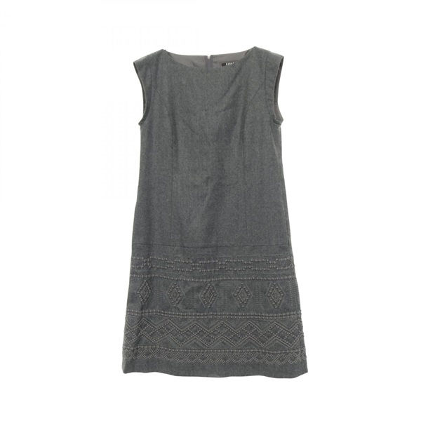 FOXEY Sleeveless Dress #38 wool Gray Used Women