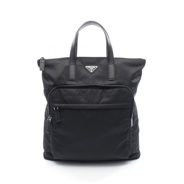 PRADA TESSUTO Rucksack Backpack 2VG098 Nylon Saffiano leather Black Used mens