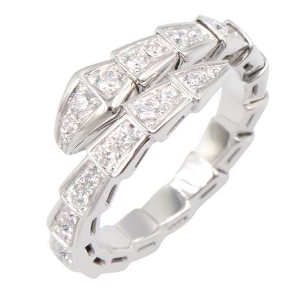BVLGARI Serpenti Viper Diamond Ring 18KWG White Gold Used Women US size #6 #L
