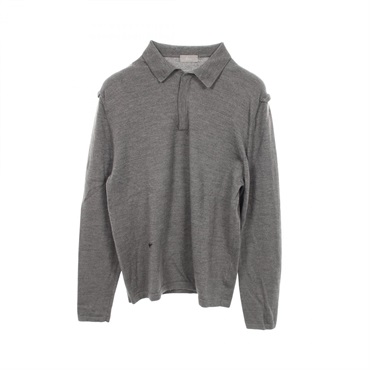 DIOR HOMME BEE embroidered Knitwear Sweater Polo shirt wool Gray Used mens M