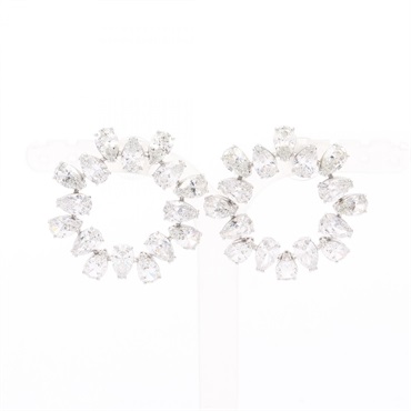 SWAROVSKI Millenia Hoop Pierced earrings Stainless Steel Rhinestone Used Women