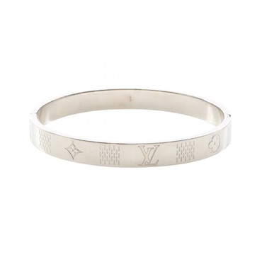 LOUIS VUITTON Damier staples Bangle M1387L Stainless Steel SHW Used Women LV