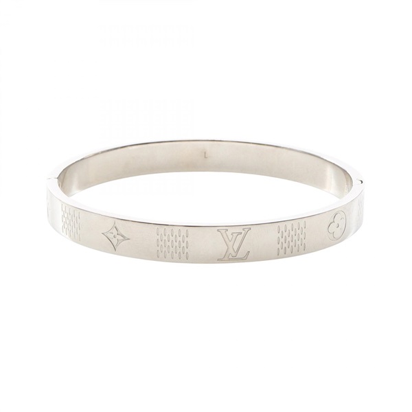 LOUIS VUITTON Damier staples Bangle M1387L Stainless Steel SHW Used Women LV