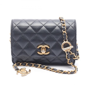 CHANEL Matelasse Mini Chain Wallet Metallic Shoulder Bag AP3480 Calfskin GHW