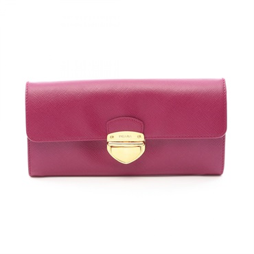 PRADA SAFFIANO TUC Bifold Long Purse Wallet 1M1037 Saffiano leather Purple Used