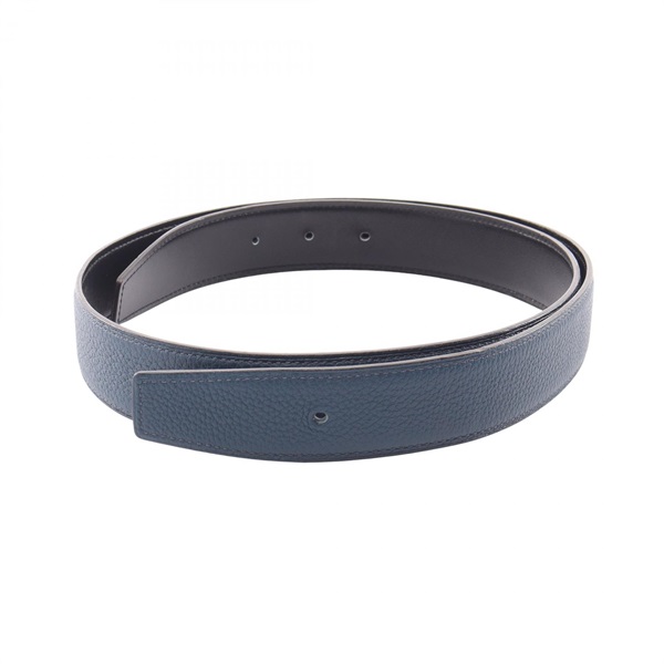HERMES Constance H Reversible belt #90cm Box calf Togo leather Black Navy Used Y