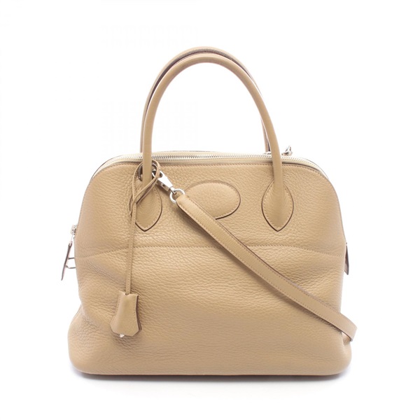 HERMES Bolide 31 Shoulder Handbag Clemence leather Brown Trench SHW Used L