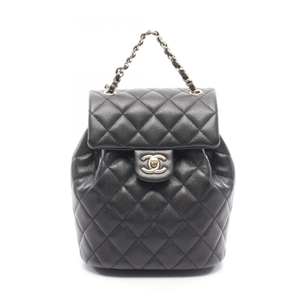 CHANEL Matelasse Rucksack Backpack AS4058 Leather Black Used Women SHW CC