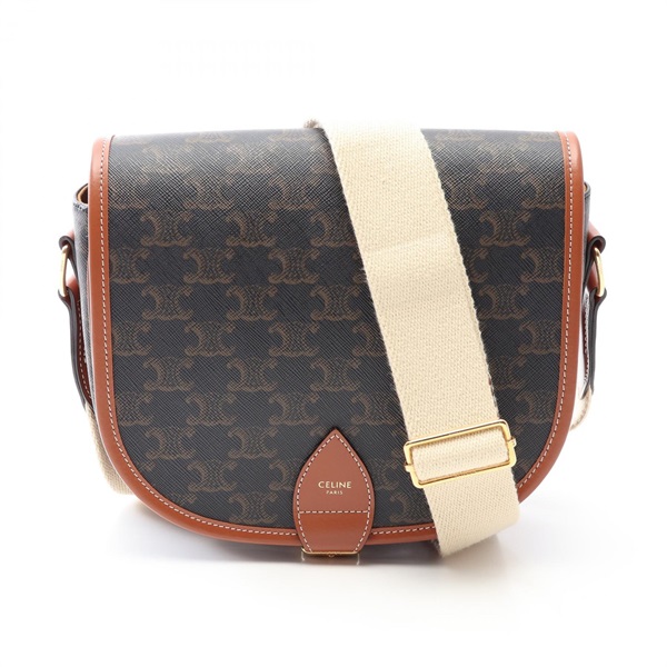 CELINE Large Strap Folco Triomphe Shoulder crossbody Bag 196932BZJ.04LU canvas