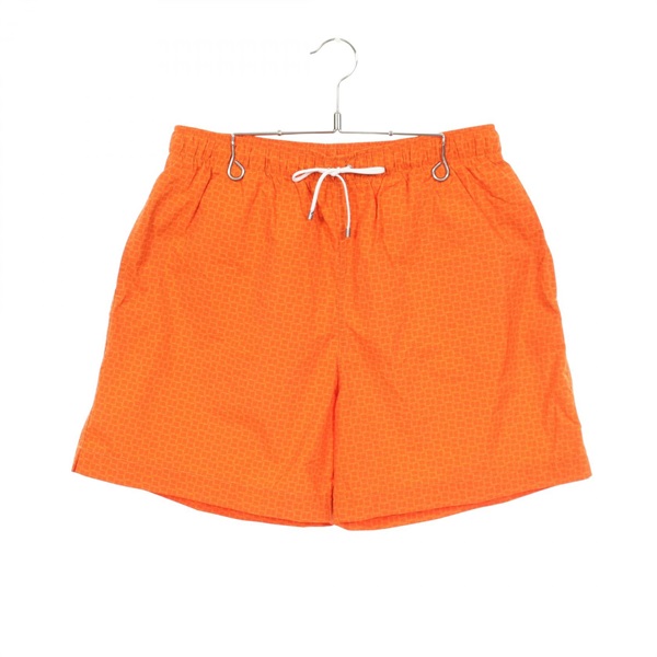 HERMES H-pattern Swim Shorts Pants Nylon Orange Preowned mens size XL