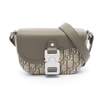 Christian Dior SADDLE Messenger Mini Oblique Saddle Shoulder Bag canvas leather
