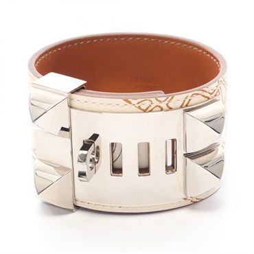 HERMES Collier de Chien In and Out Bracelet Swift leather Metal Used Women U