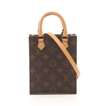LOUIS VUITTON Petit Sac Plat 2way shoulder Handbag M69442 Monogram Used Women LV