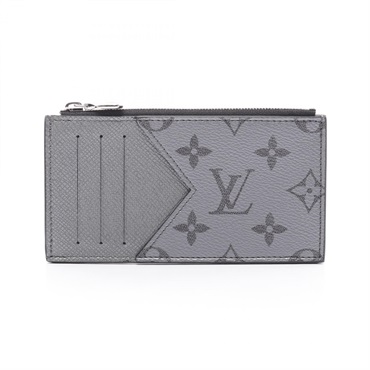 LOUIS VUITTON Coin card case M30839 Taigalama leather monogram silver Used mens