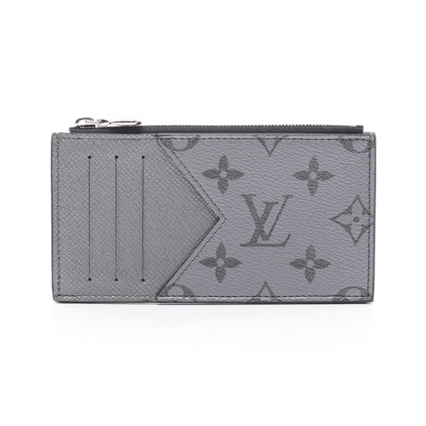 LOUIS VUITTON Coin card case M30839 Taigalama leather monogram silver Used mens