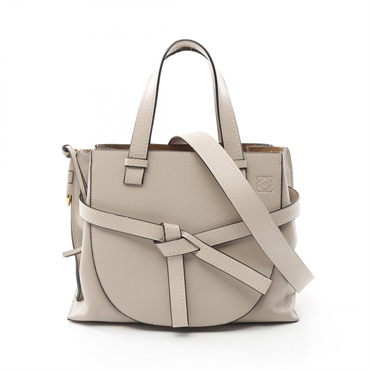 LOEWE Gate Top Handle Bag Small Hand shoulder bag 32112U61 leather Beige Used