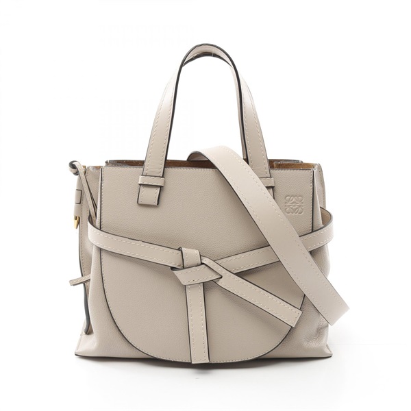 LOEWE Gate Top Handle Bag Small Hand shoulder bag 32112U61 leather Beige Used