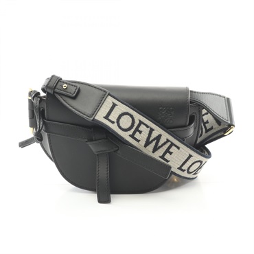 LOEWE Gate dual bag mini Shoulder crossbody A650N46X13 leather Black Used Women