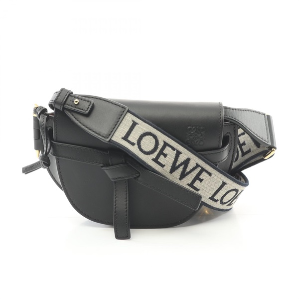 LOEWE Gate dual bag mini Shoulder crossbody A650N46X13 leather Black Used Women