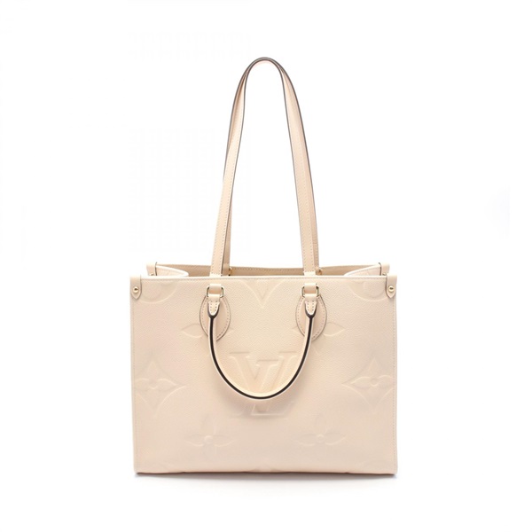 LOUIS VUITTON On the Go MM Tote shoulder Bag M46531 Monogram empreinte creme LV