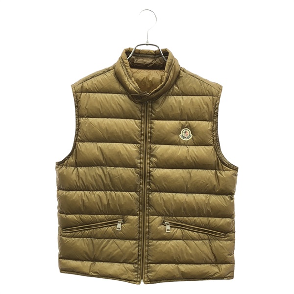 MONCLER Zip-up Down Vest 111-091-43321-05 Nylon Beige #2 Used Mens