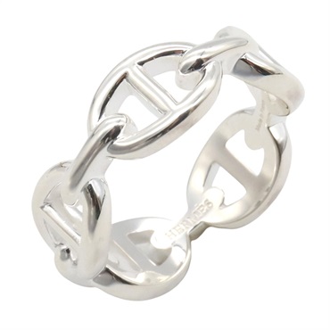 HERMES Enchainee PM Ring Rilver925 Silver Used unisex US size 7.25 #56