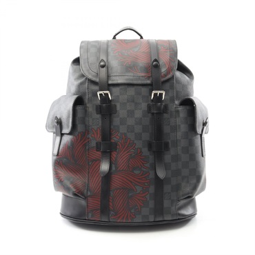 LOUIS VUITTON Christopher PM Rucksack Backpack N41709 Damier graphite Black Red