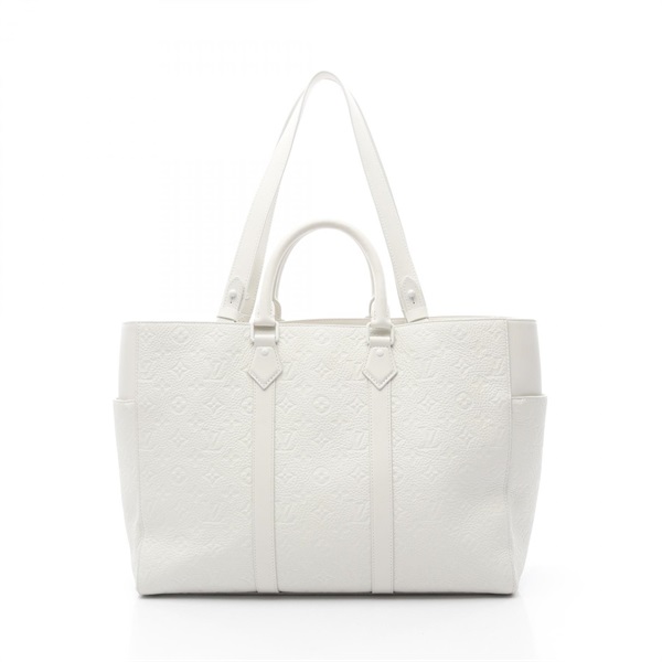 LOUIS VUITTON Sac Plat 24H Shoulder Tote Bag M24383 Monogram leather White Used