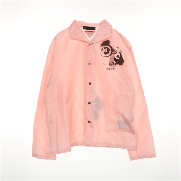 PRADA Pajamas Overshirt SC627 silk Pink Black Size M Used mens