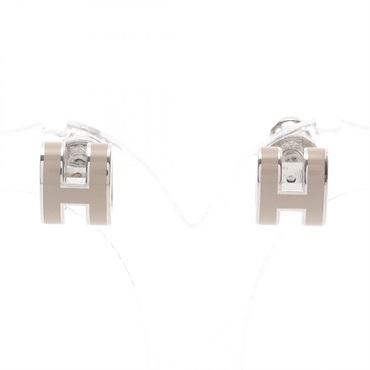 HERMES Mini Pop H Pierced earrings Stainless Steel Used women