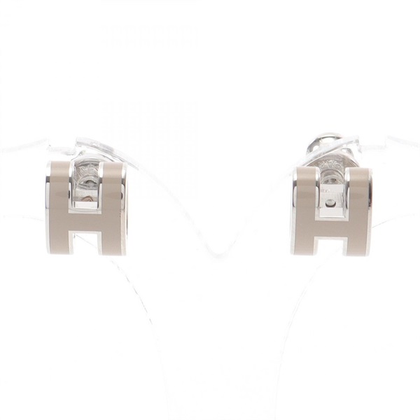 HERMES Mini Pop H Pierced earrings Stainless Steel Used women
