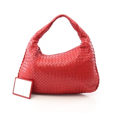 BOTTEGA VENETA Intrecciato Veneta Shoulder Bag 115653 leather Red Used Women
