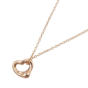 TIFFANY＆CO Open Heart Necklace 18KPG Pink Rose Gold used women pendant