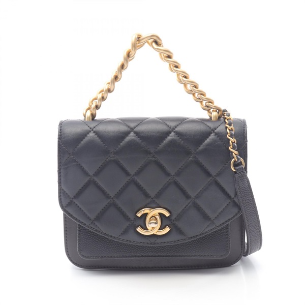 CHANEL Matelasse Chain Shoulder Bag AS0785 leather Calfskin Black Used Women GHW