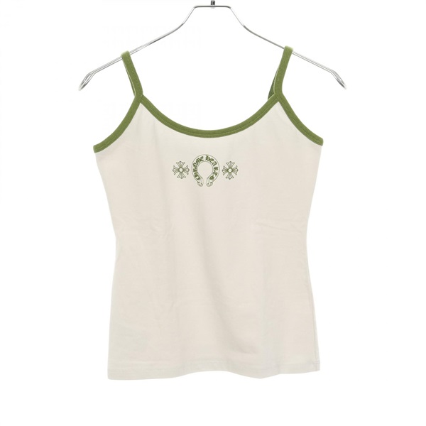 CHROME HEARTS Horseshoe Camisole cotton White Green Used Women size M