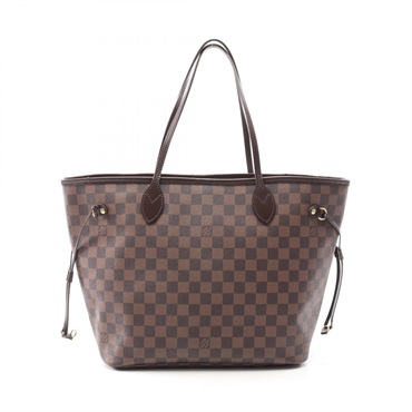 LOUIS VUITTON Neverfull MM Tote Bag N51105 Damier canvas Brown Ebene Used Women