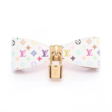 LOUIS VUITTON Takashi Murakami Hair clip accessories White monogram Used LV