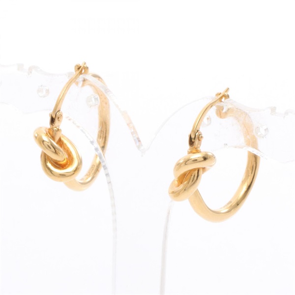 CELINE Knot Small hoop Pierced earrings Gold Plated Used Women