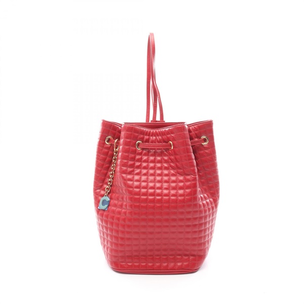 CELINE C Charm Small bucket Rucksack Backpack Shoulder Bag 188373BFI leather Red
