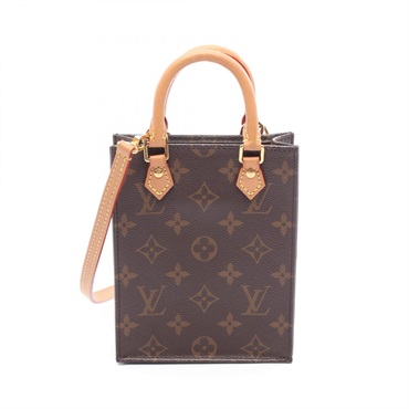 LOUIS VUITTON Petit Sac Plat Sholder Handbag M69442 Monogram canvas Used LV