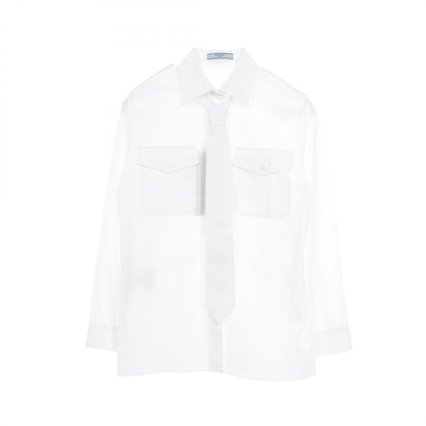 PRADA tops #36 shirt blouse cotton White Women