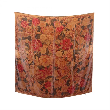 CHANEL Scarf silk Brown Multicolor Used Women