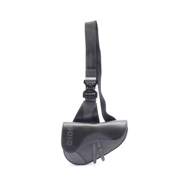 Christian Dior SADDLE waist bum belt bag 1ADPO130MDE leather Black Gray Used