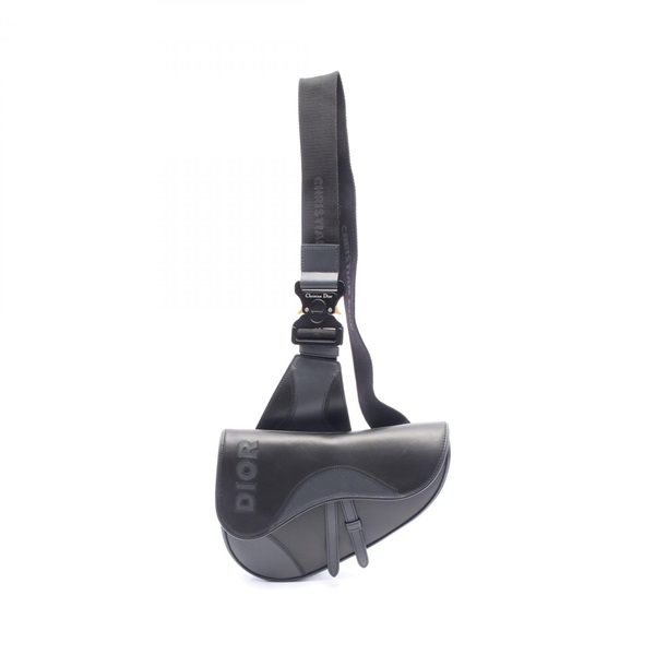 Christian Dior SADDLE waist bum belt bag 1ADPO130MDE leather Black Gray Used